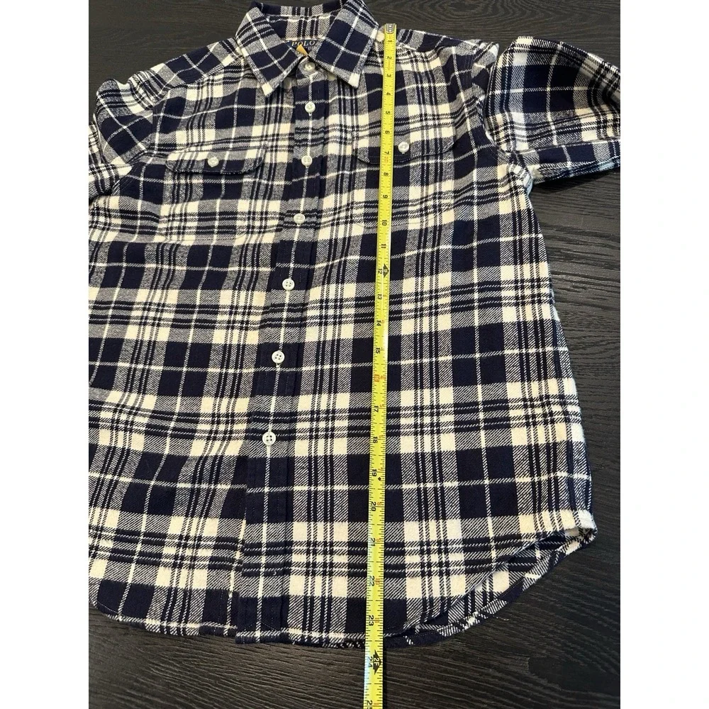 Polo Ralph Lauren Button Up‎ Shirt Boys Size 12 Long Sleeve Blue Plaid